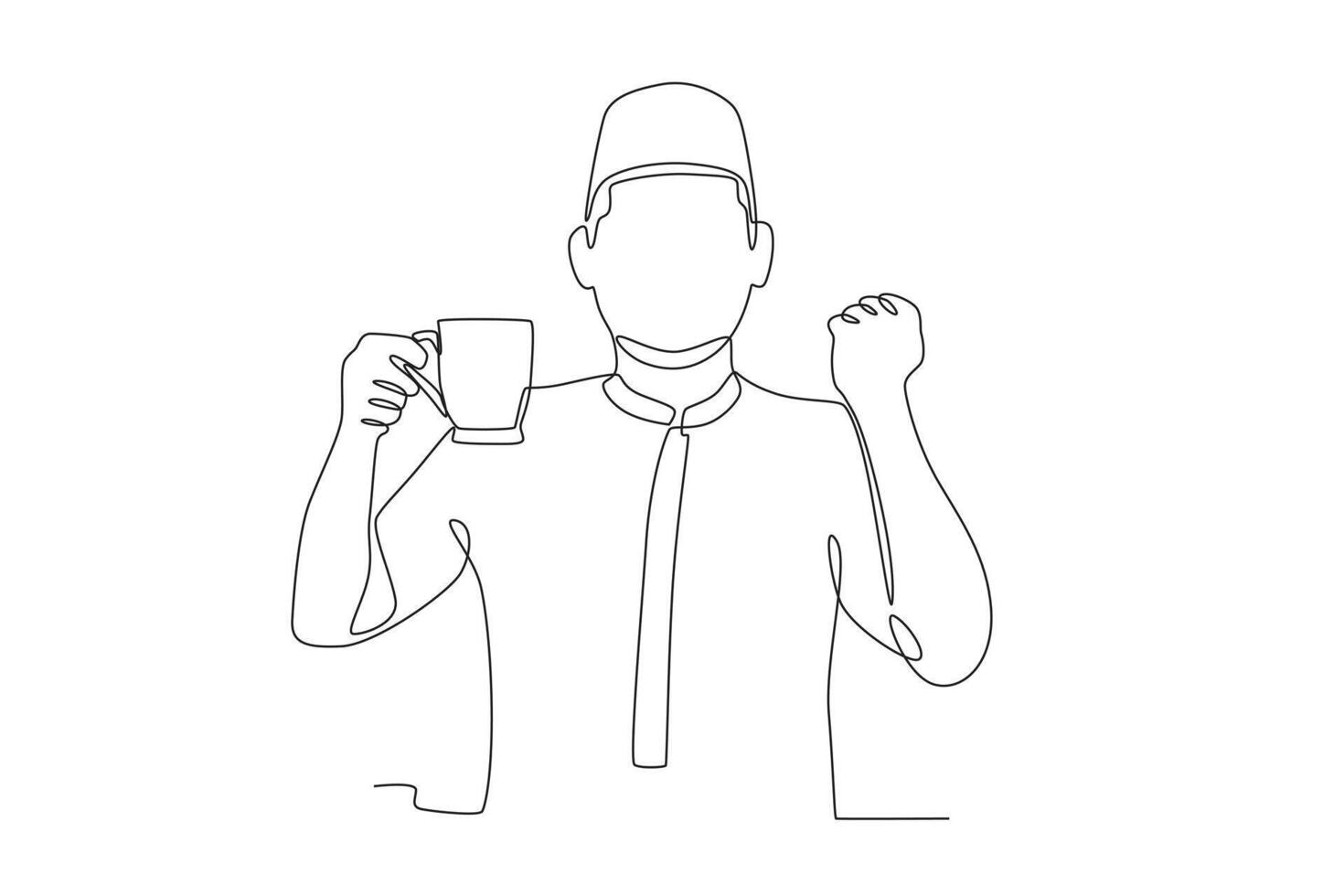 A man is excited after breaking the fast vector