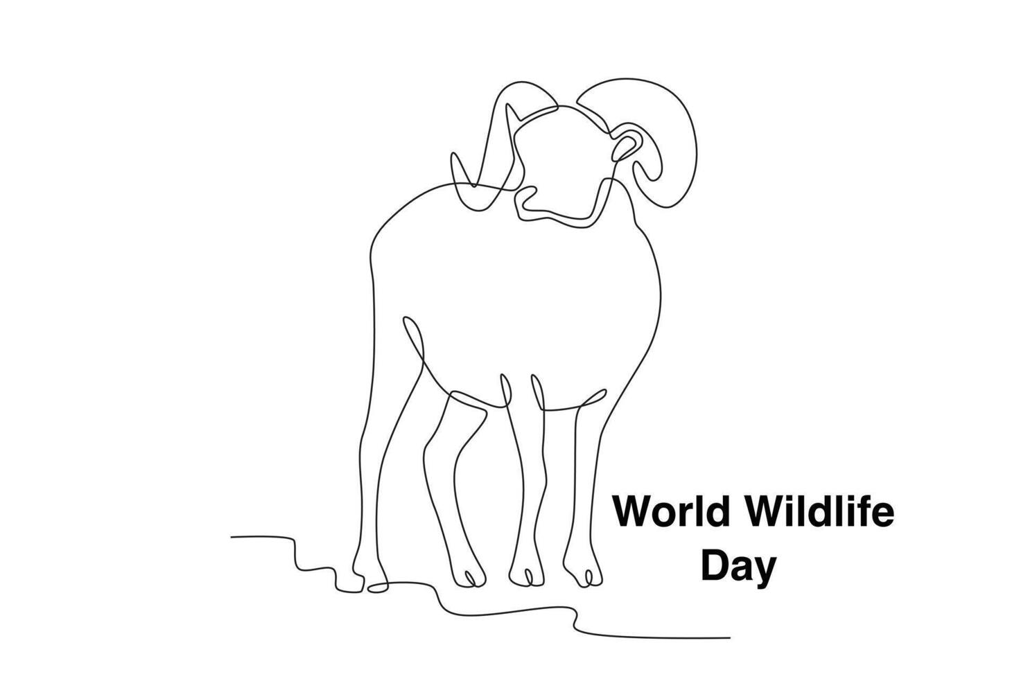 A sheep is walking and looking for food vector