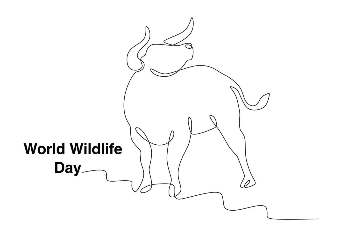 A buffalo is walking and looking for food vector
