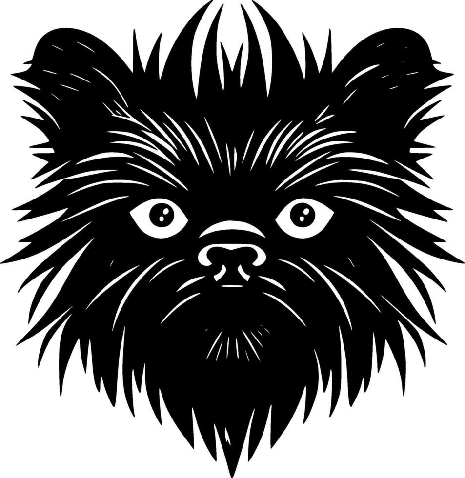 Affenpinscher, negro y blanco vector ilustración