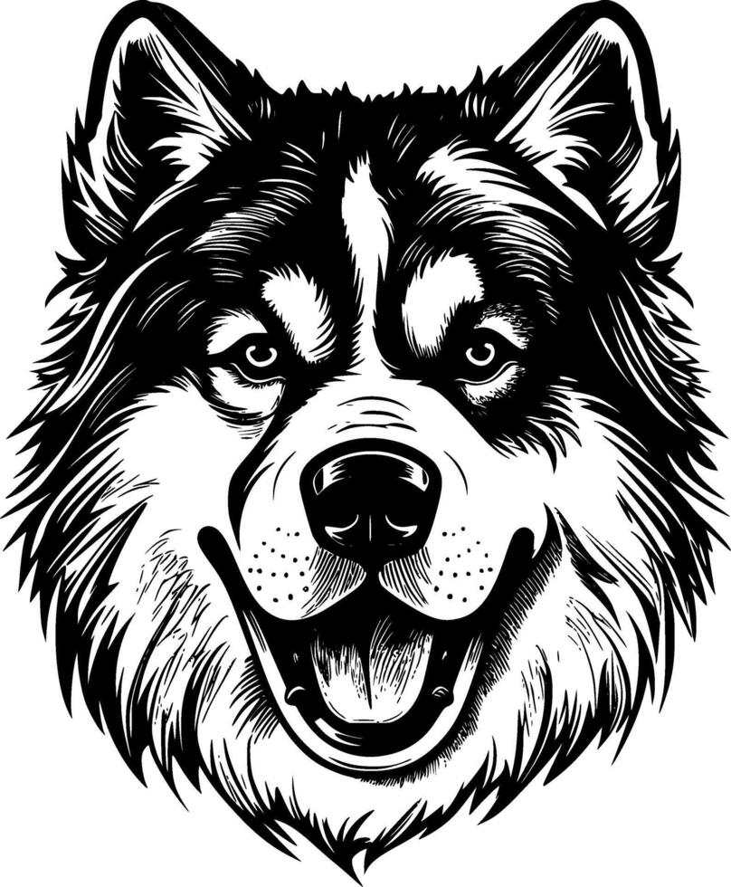 Alaska malamute - minimalista y plano logo - vector ilustración