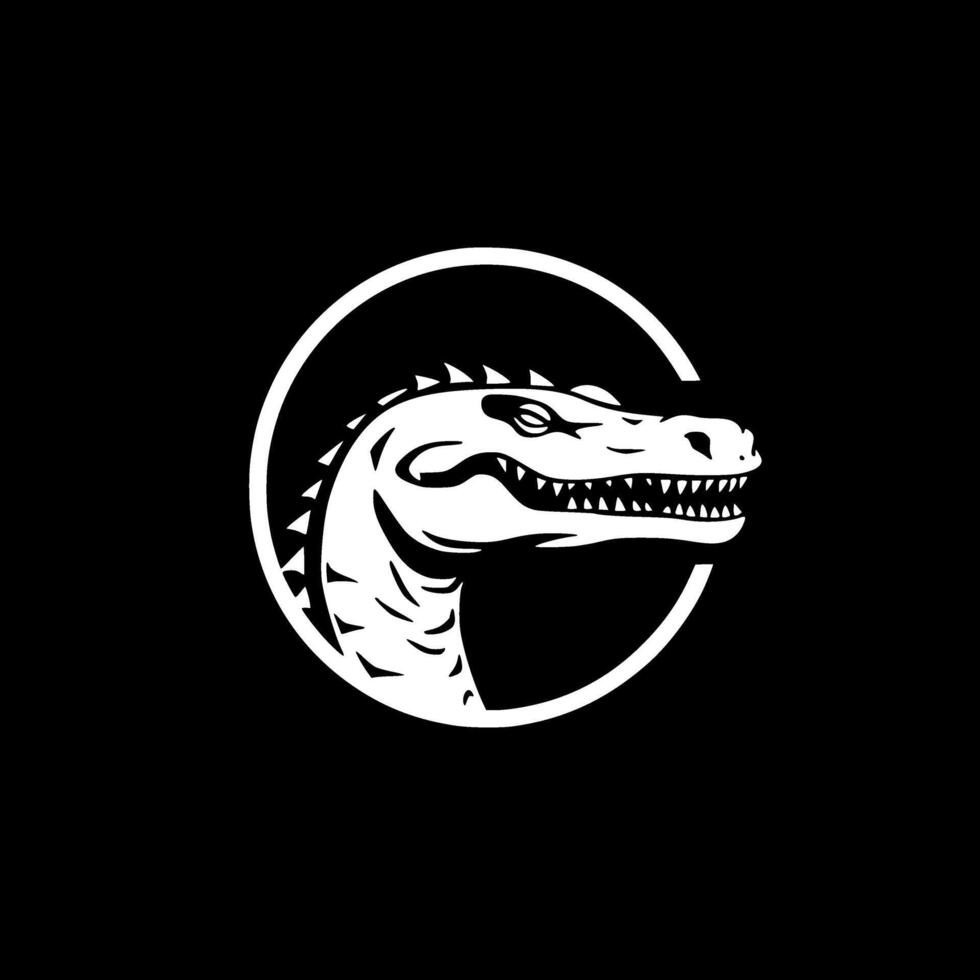 Alligator, Black and White Vector illustration