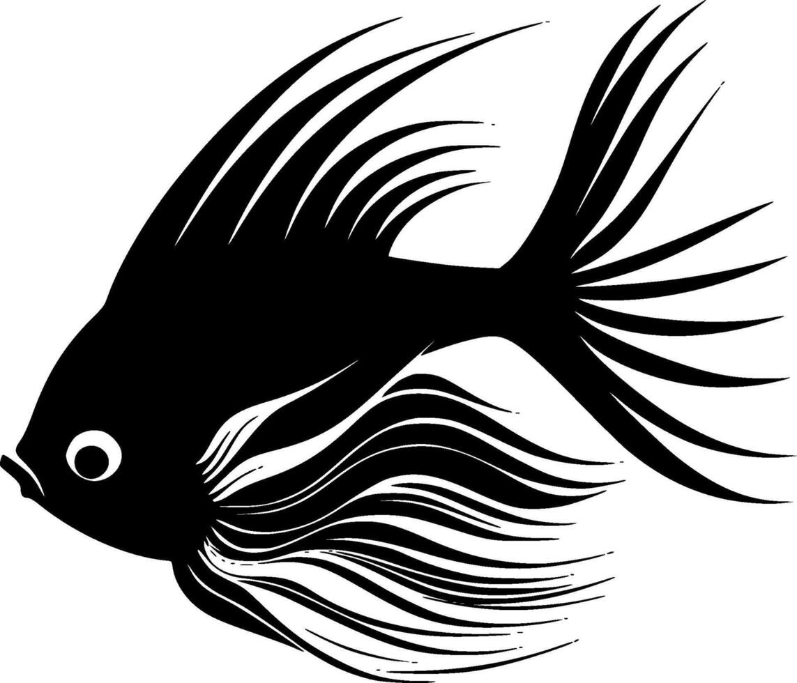 Angelfish, Minimalist and Simple Silhouette - Vector illustration