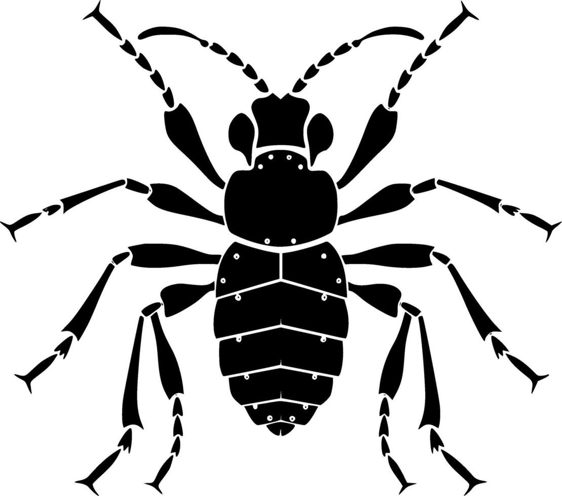 Ant, Black and White Vector illustration