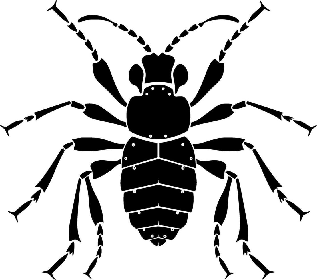 Ant, Black and White Vector illustration