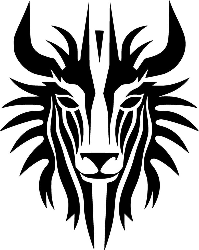 animal - negro y blanco aislado icono - vector ilustración