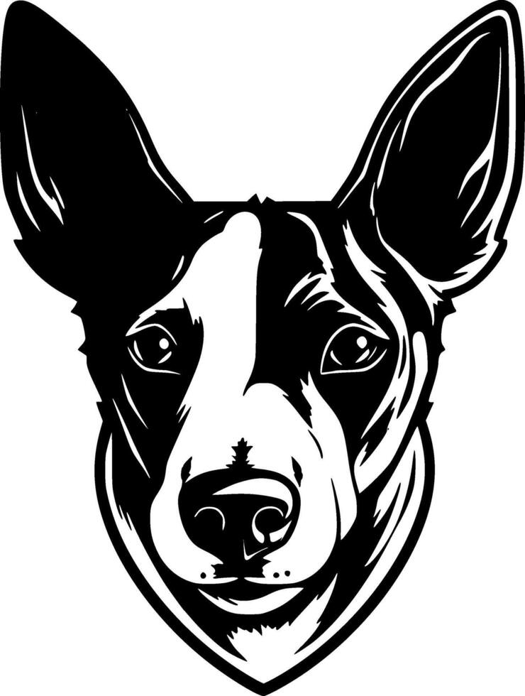 Basenji, Black and White Vector illustration