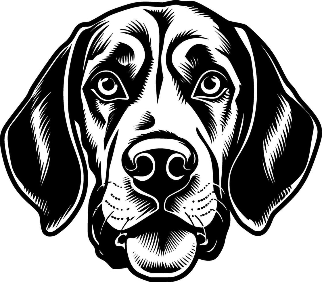Beagle, Black and White Vector illustration