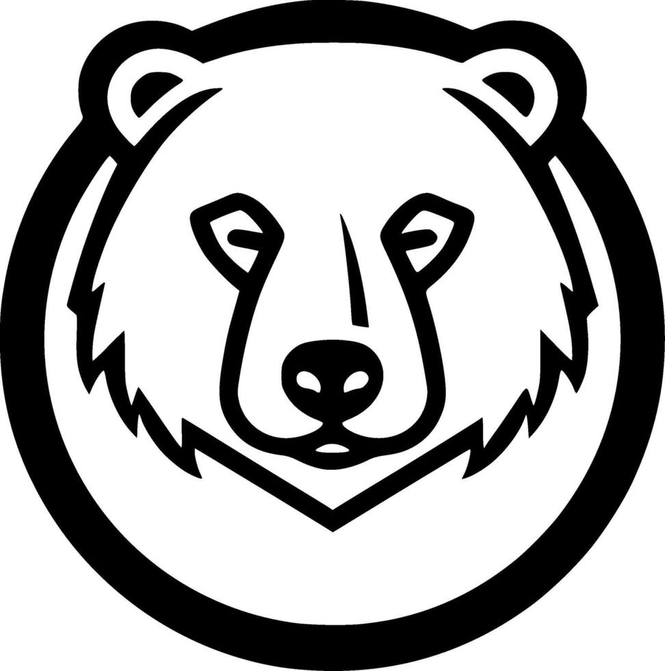 Bear, Black and White Vector illustration
