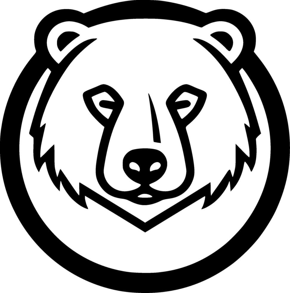 Bear, Black and White Vector illustration