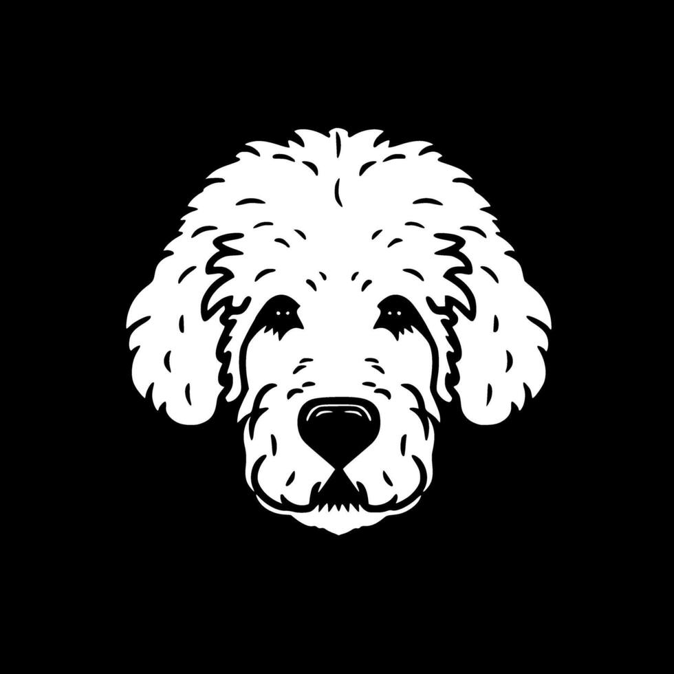 bichón frise - negro y blanco aislado icono - vector ilustración