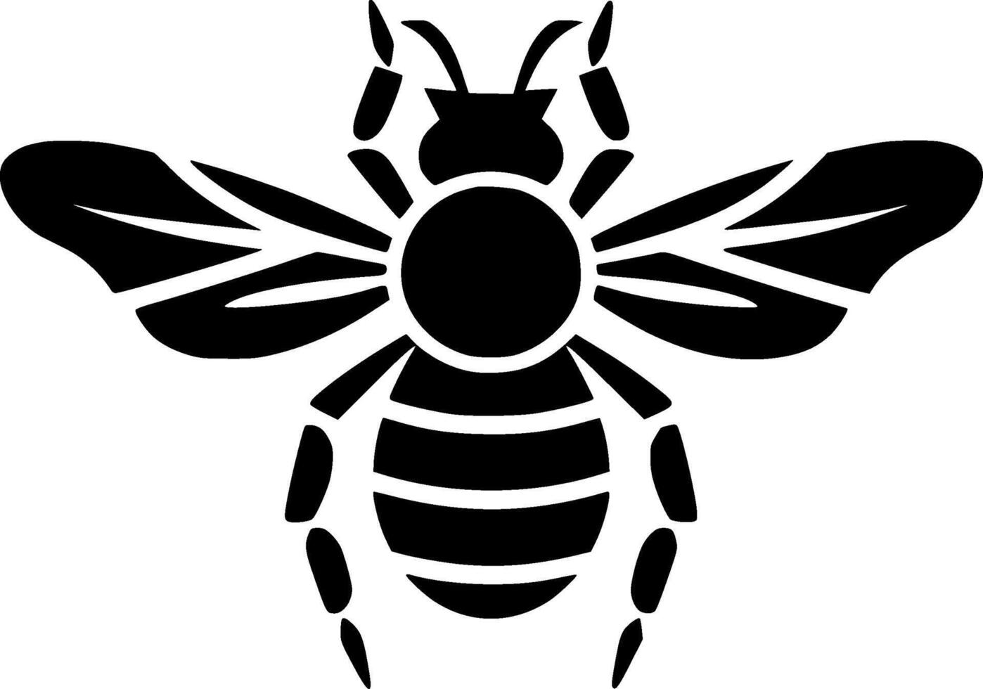 Bee - Black and White Isolated Icon - Vector illustration