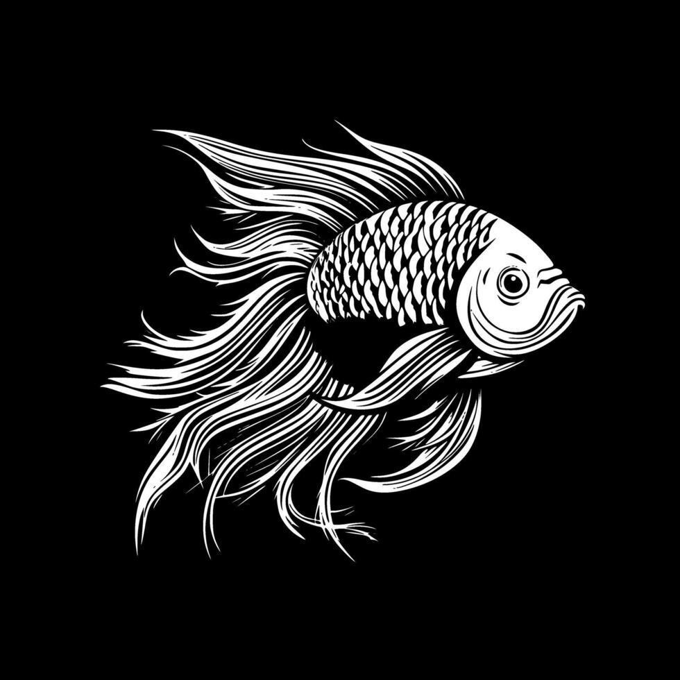 Betta pez, minimalista y sencillo silueta - vector ilustración