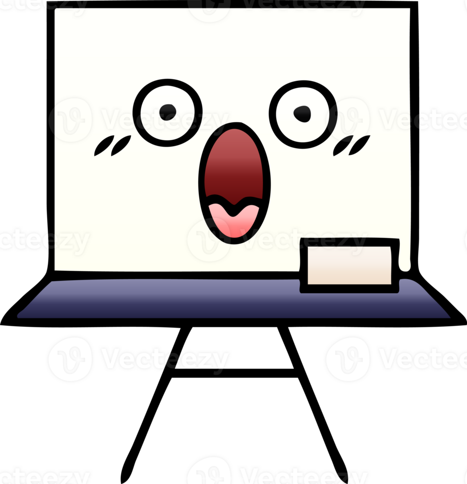 gradient shaded cartoon of a white board png