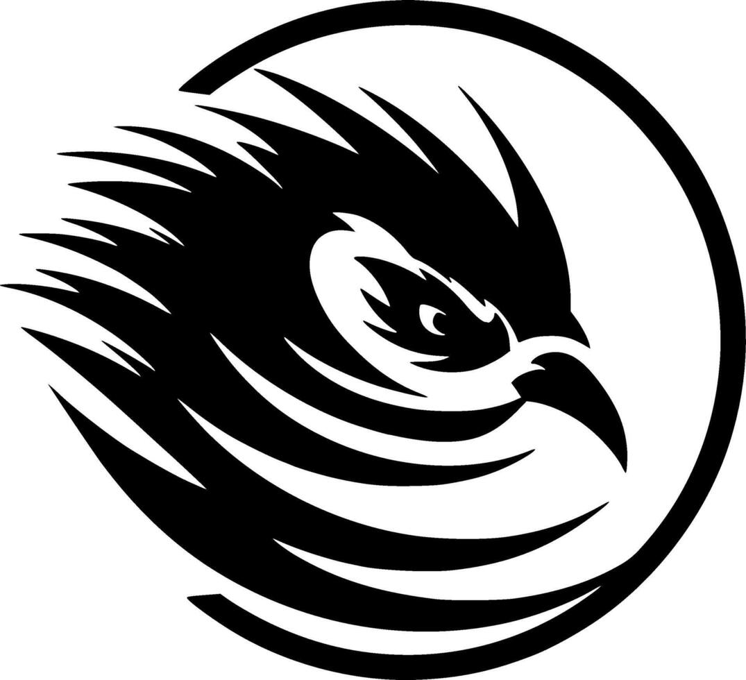 Bird, Black and White Vector illustration