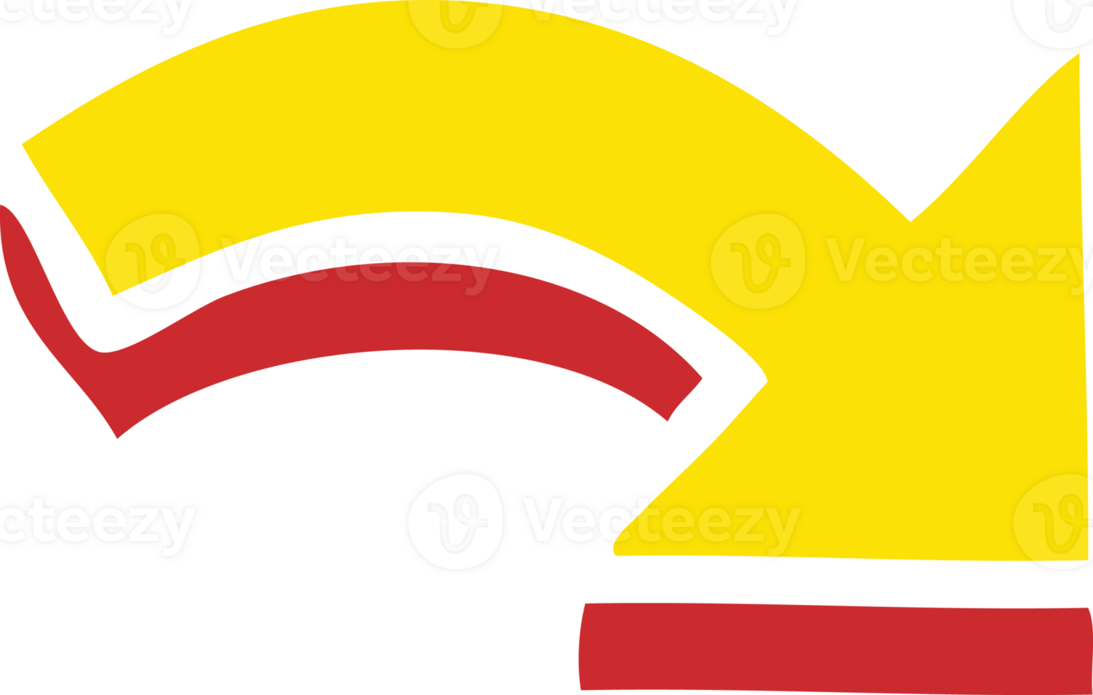 flat color retro cartoon of a directional arrow png