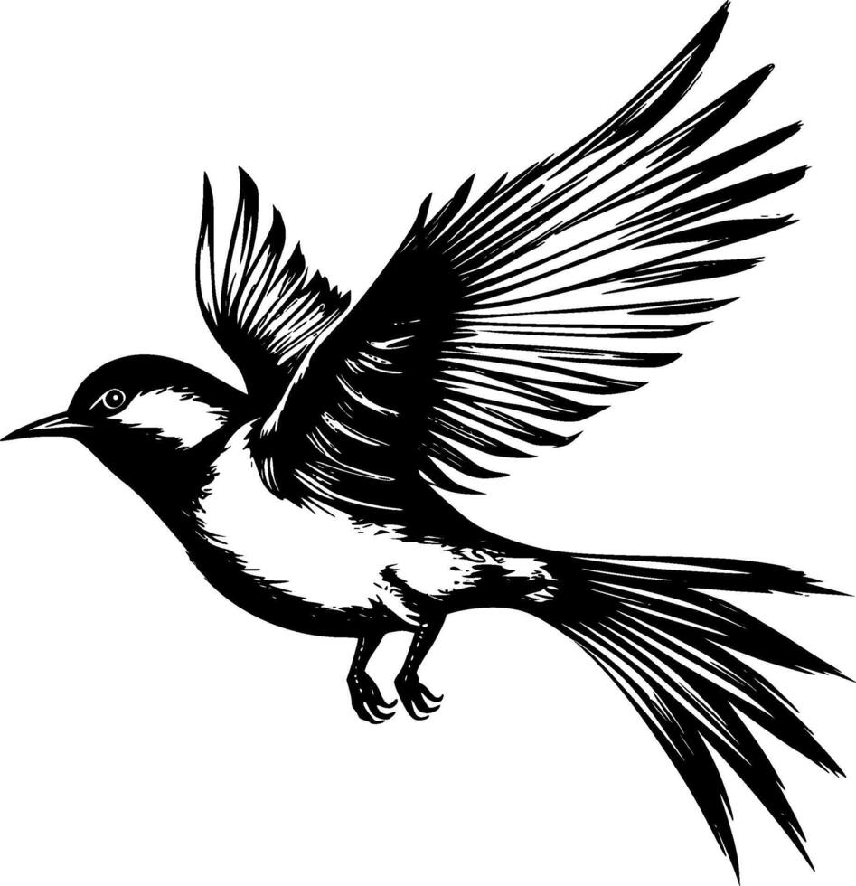 pájaro, minimalista y sencillo silueta - vector ilustración