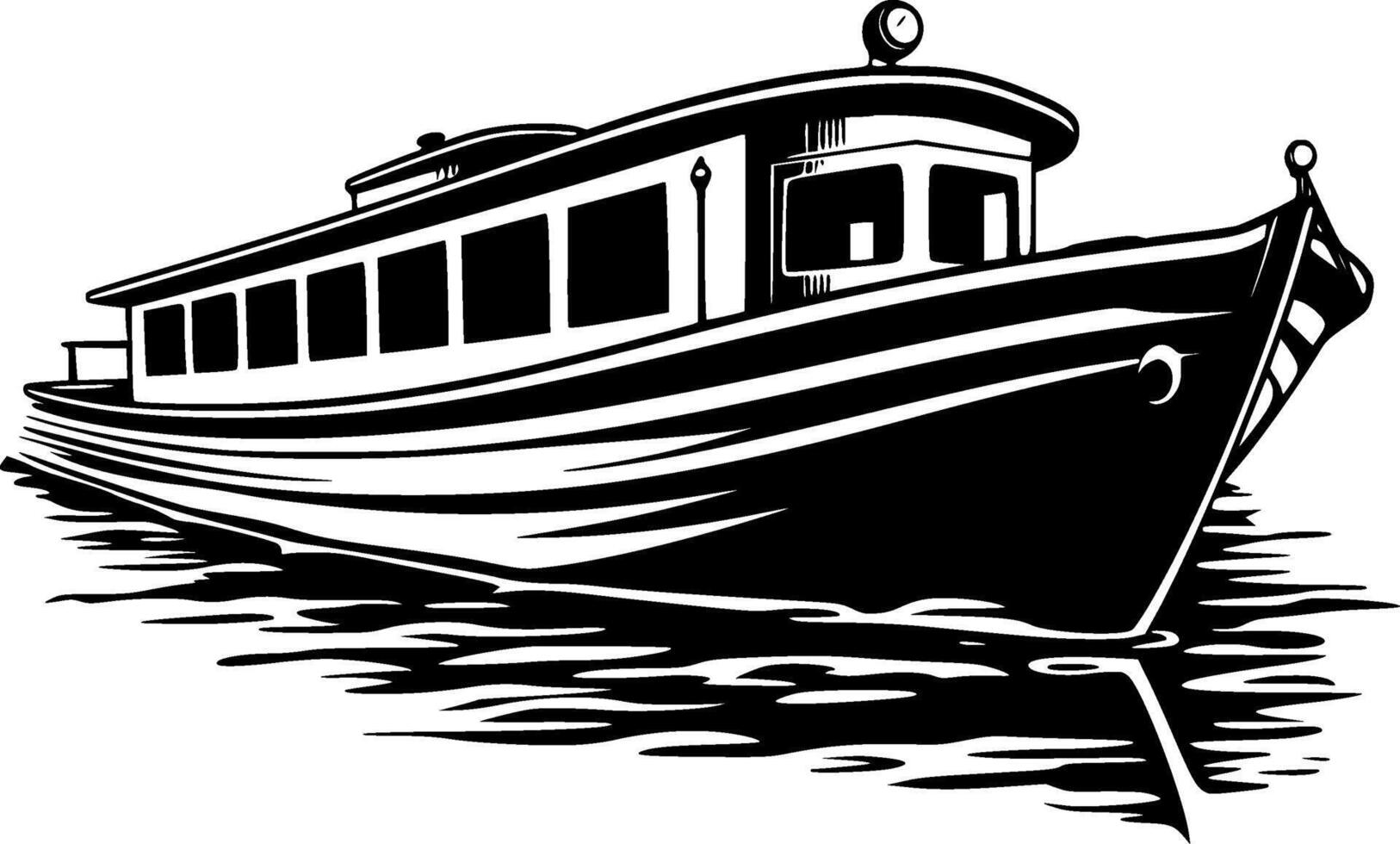 Boat, Minimalist and Simple Silhouette - Vector illustration