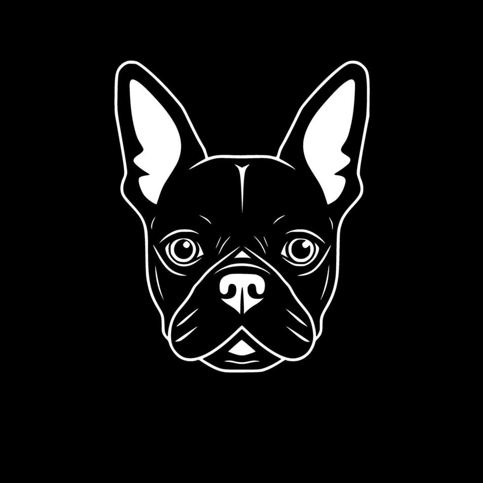 Boston Terrier, Minimalist and Simple Silhouette - Vector illustration