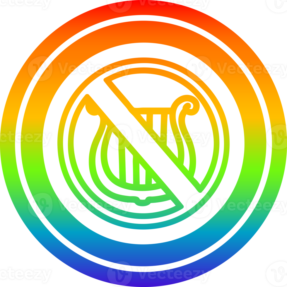 no music circular icon with rainbow gradient finish png
