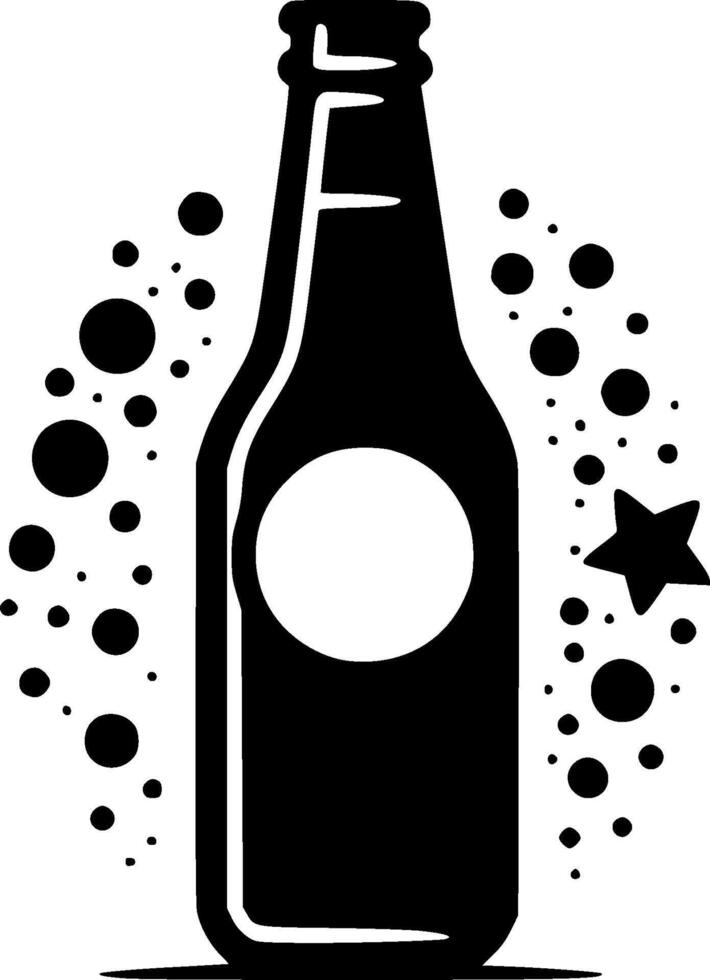 Bottle, Black and White Vector illustration