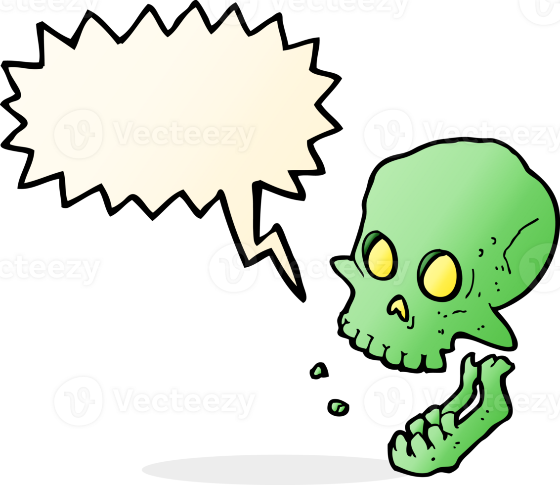 cartoon laughing skull with speech bubble png
