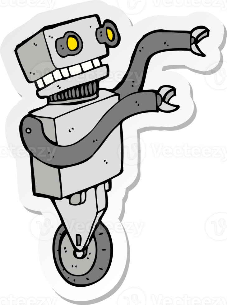 sticker of a cartoon funny robot png