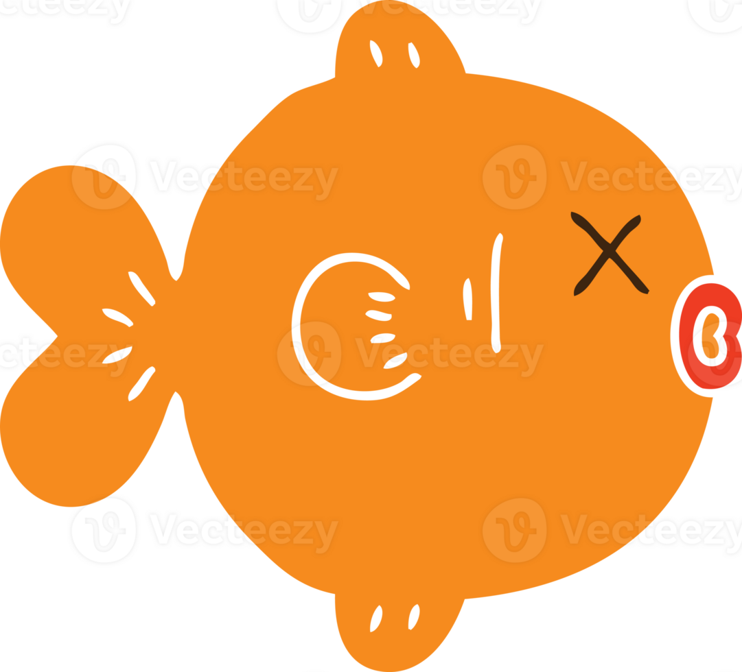 hand drawn quirky cartoon fish png