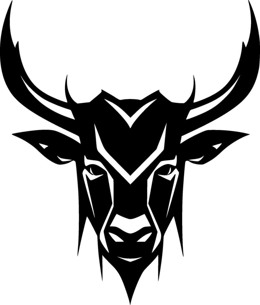 Bull, Black and White Vector illustration