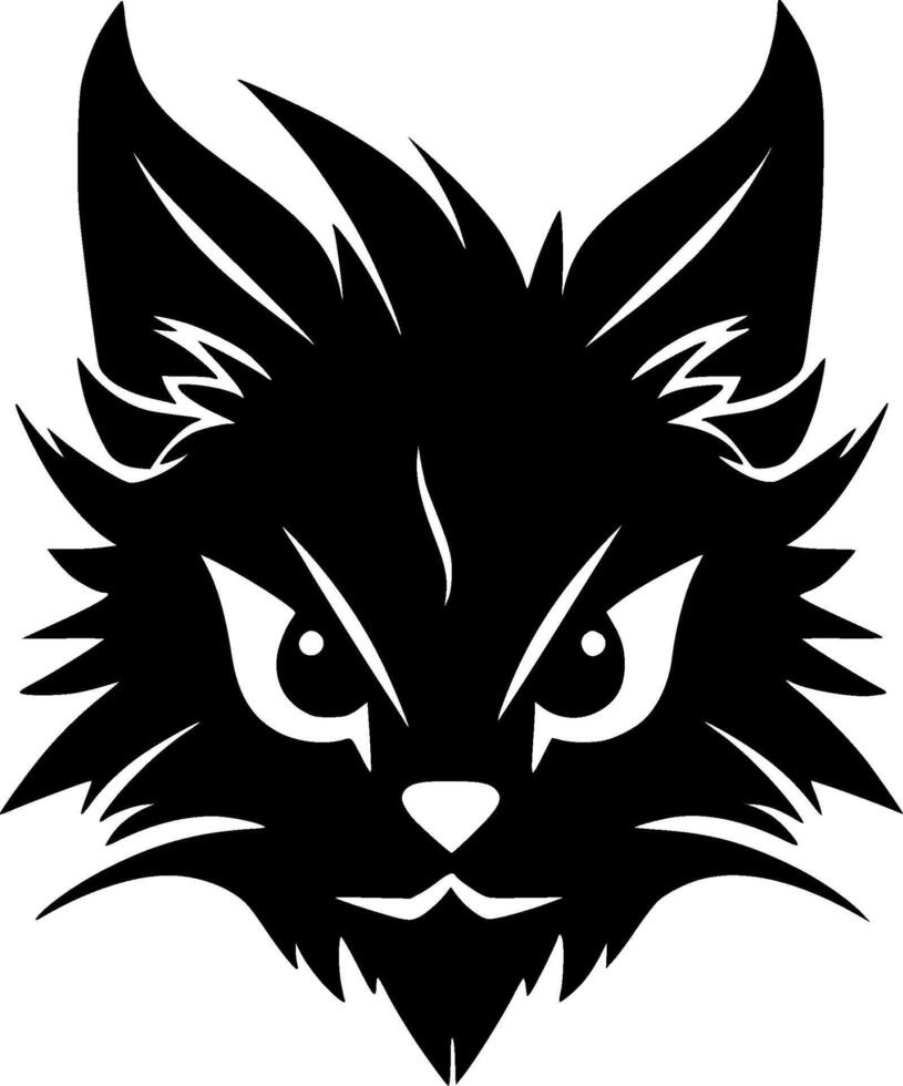 Cat - Black and White Isolated Icon - Vector illustration