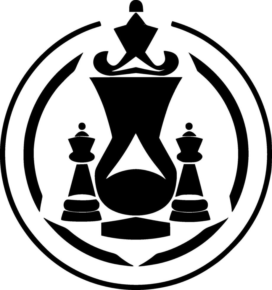 Chess, Black and White Vector illustration