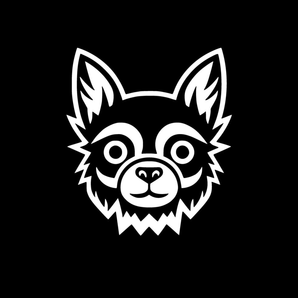 chihuahua - negro y blanco aislado icono - vector ilustración