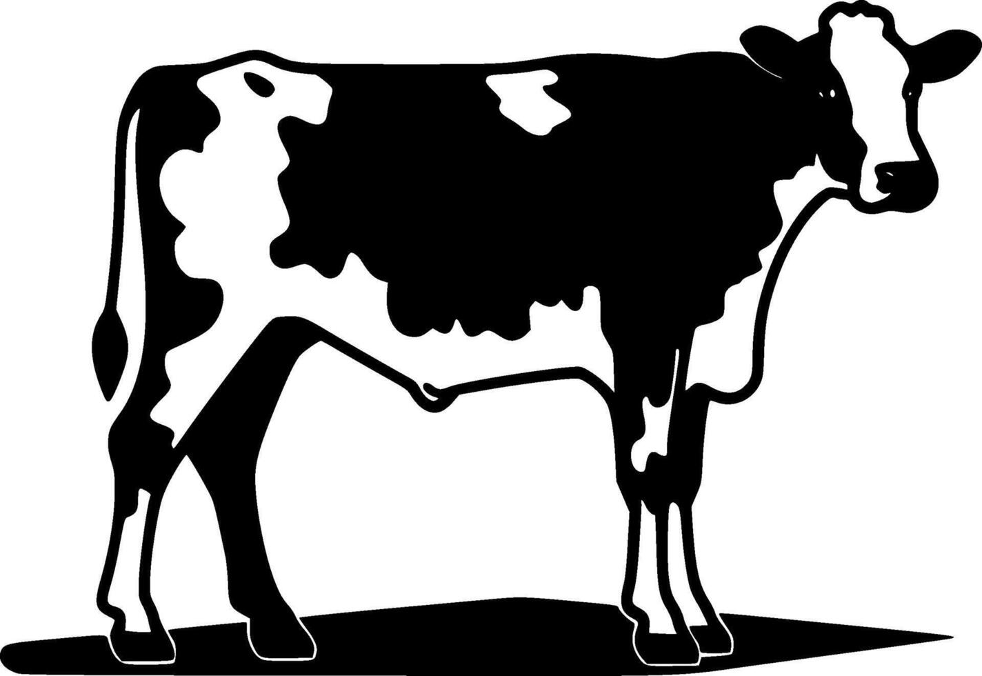 vaca, minimalista y sencillo silueta - vector ilustración