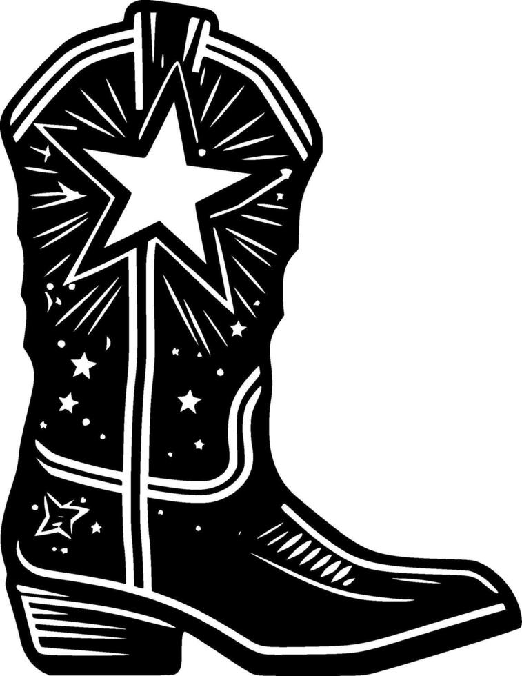 Cowboy Boot - High Quality Vector Logo - Vector illustration ideal for T-shirt graphic