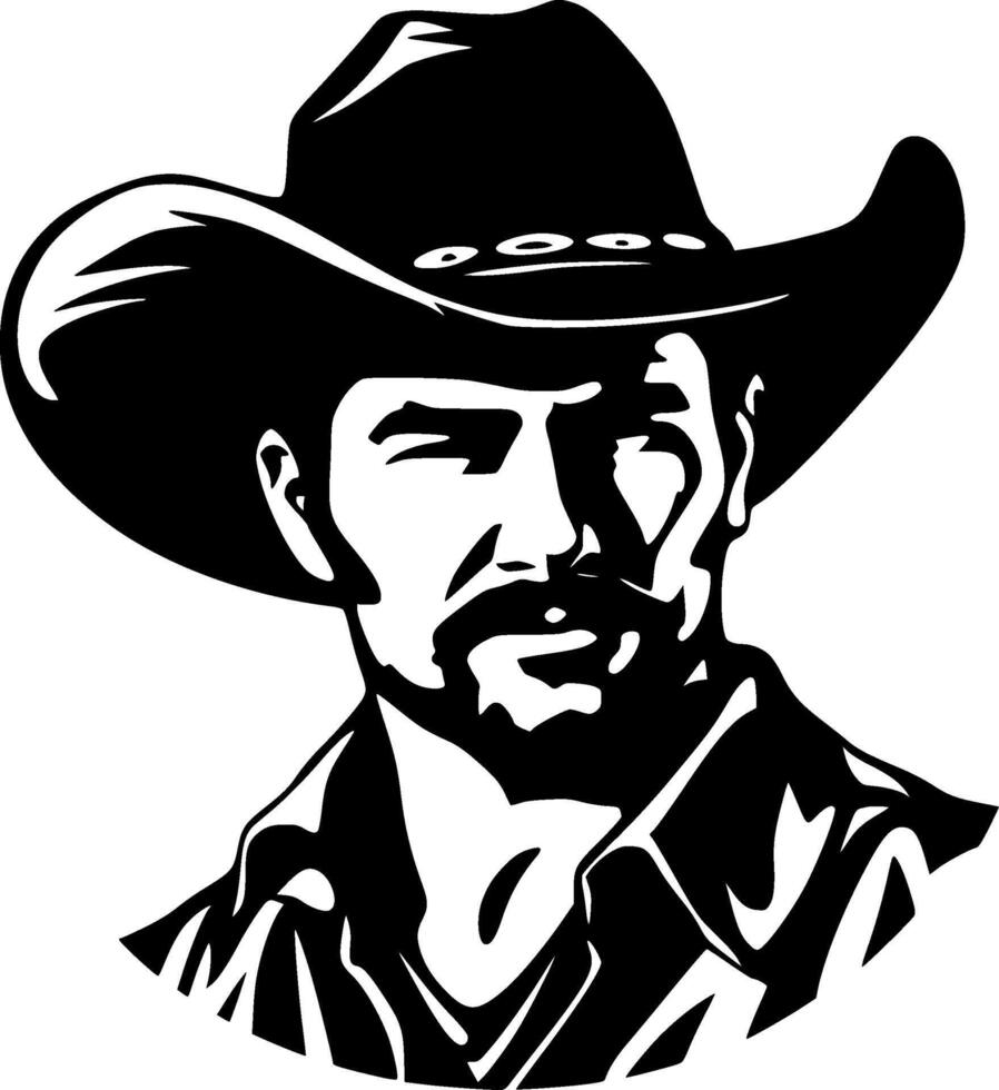 vaquero sombrero - minimalista y plano logo - vector ilustración