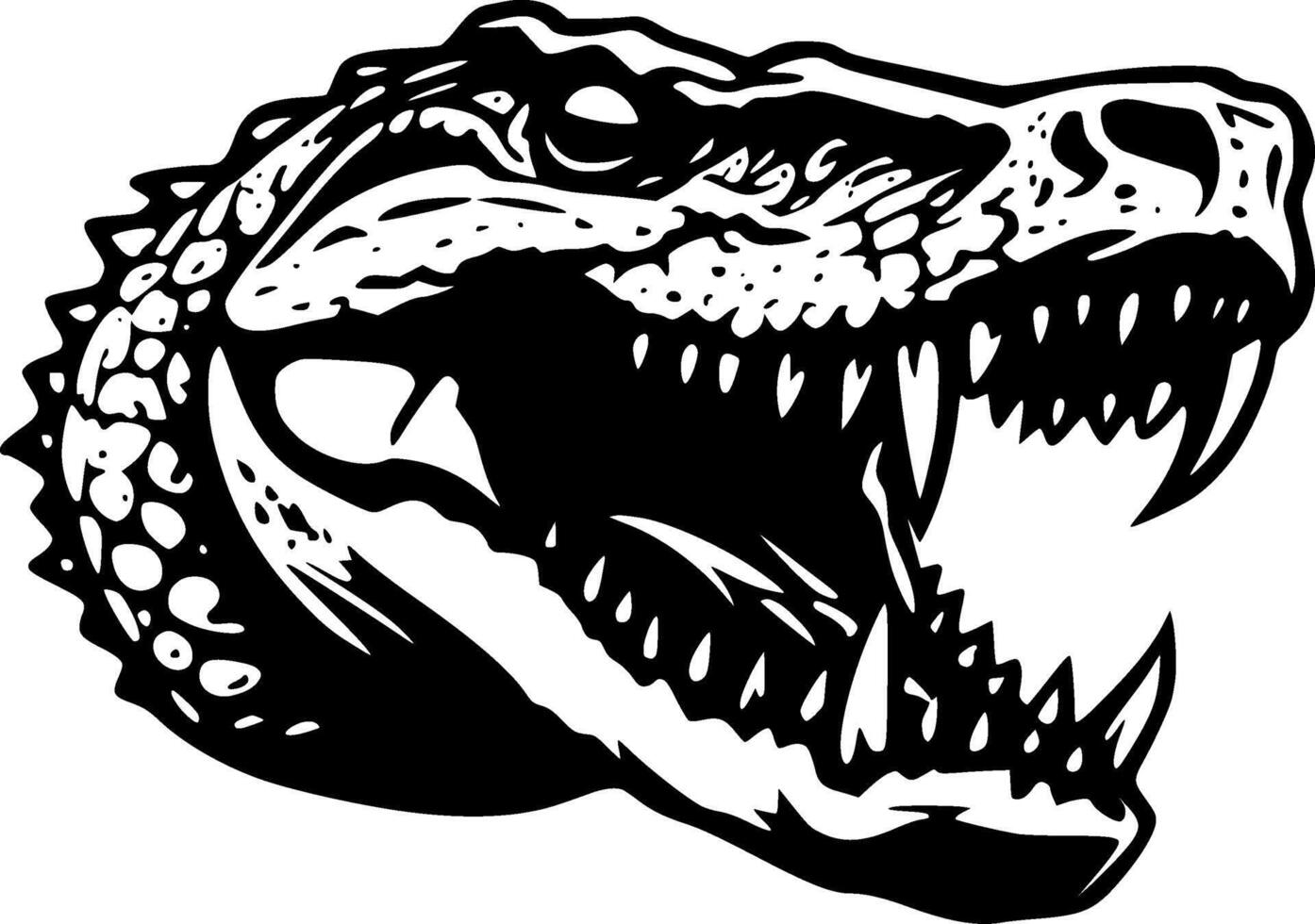 Crocodile, Minimalist and Simple Silhouette - Vector illustration