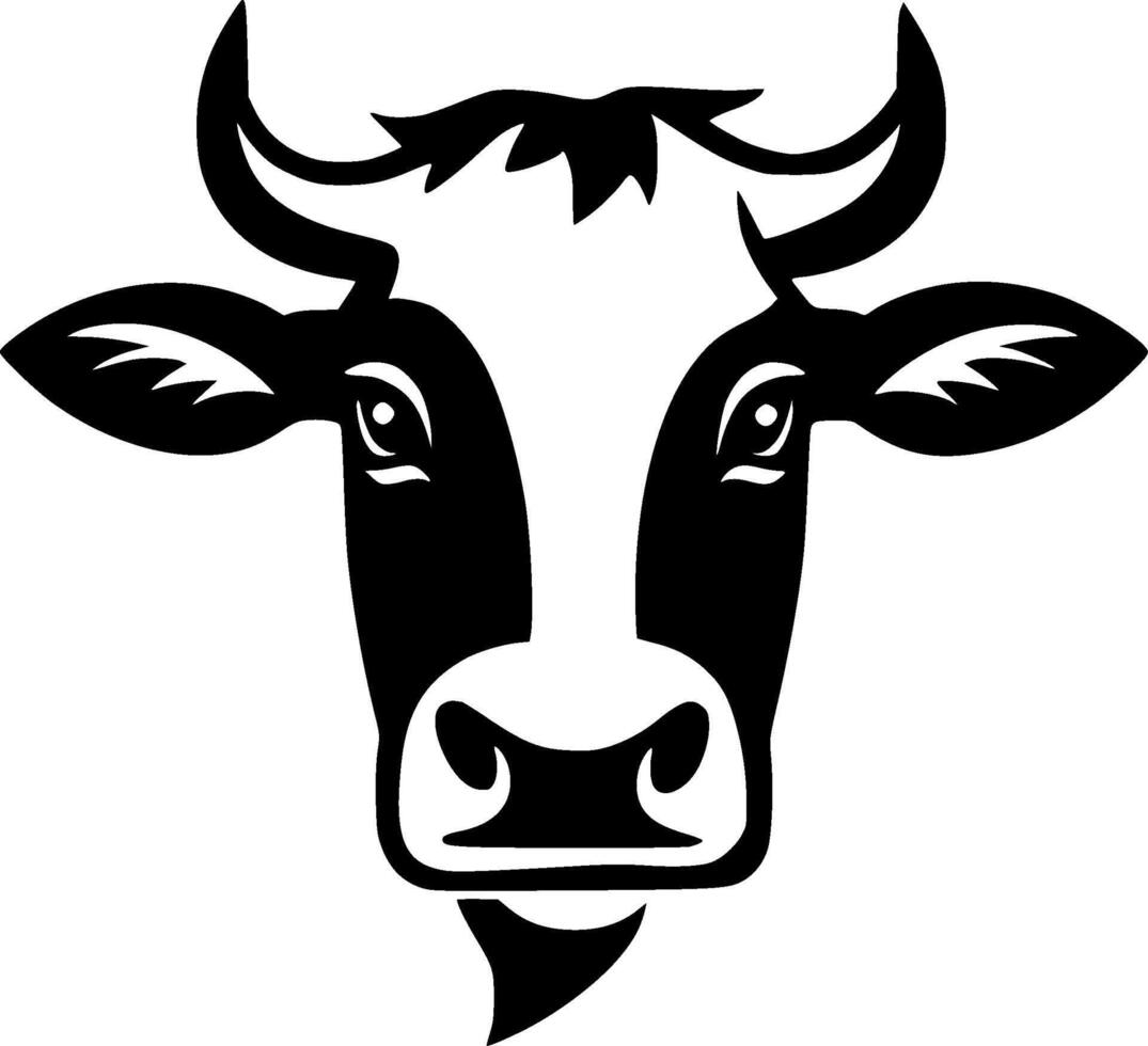 Cow, Black and White Vector illustration