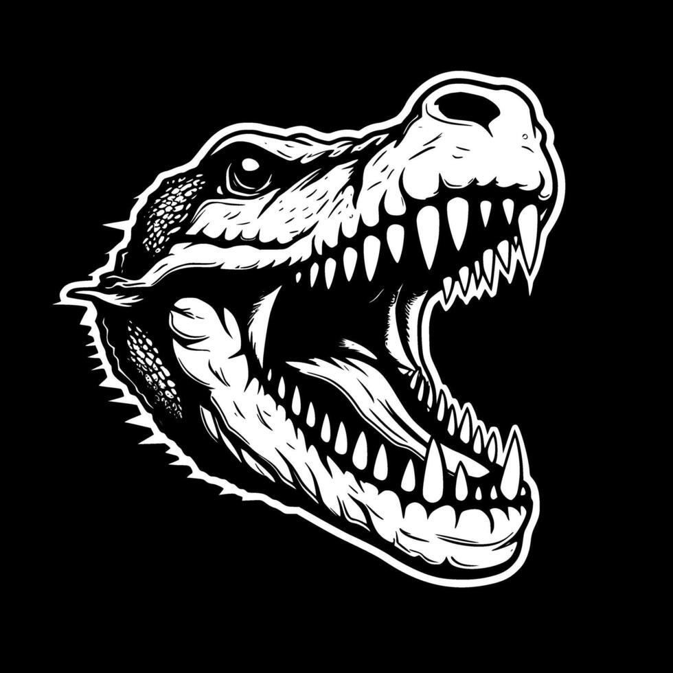 Crocodile, Black and White Vector illustration