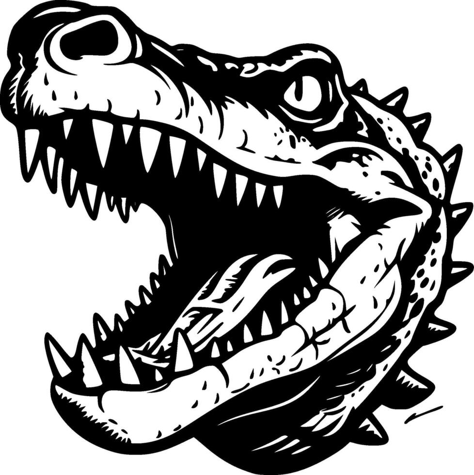 Crocodile, Minimalist and Simple Silhouette - Vector illustration