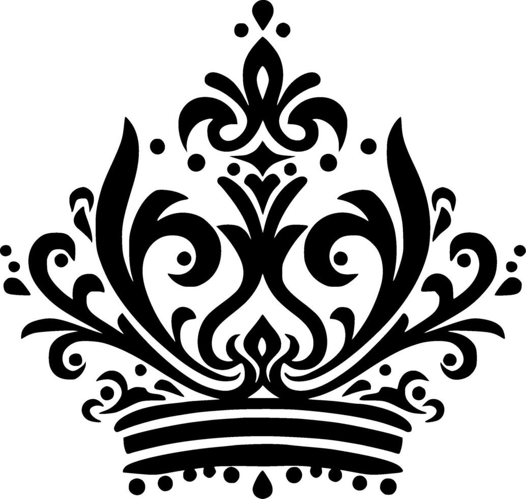 Crown - Black and White Isolated Icon - Vector illustration