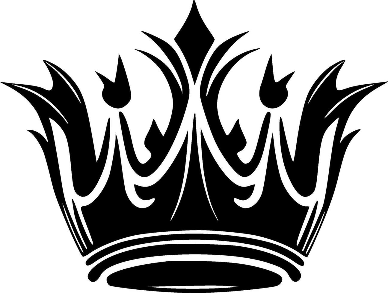 Crown, Black and White Vector illustration