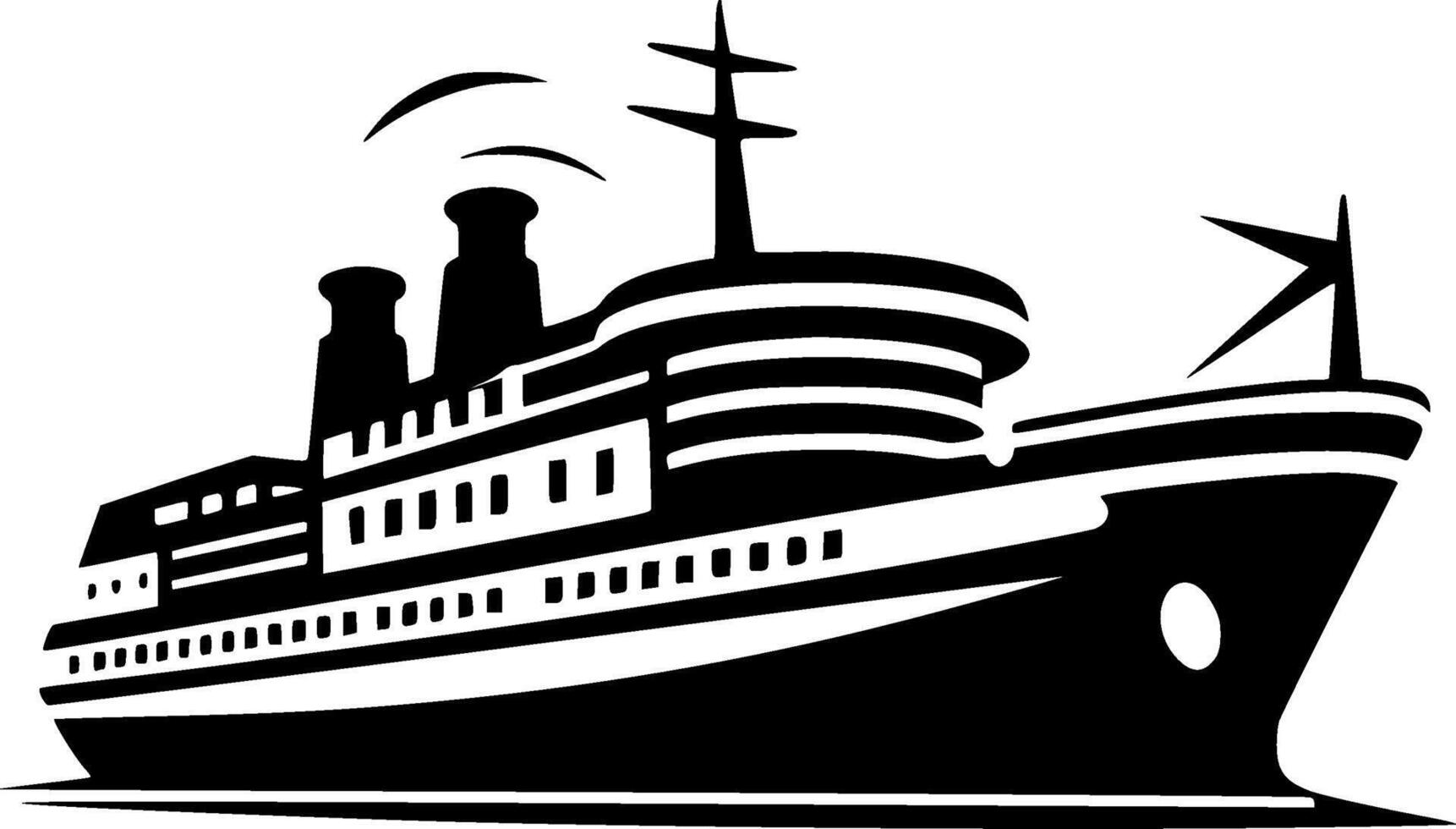 Cruise, Minimalist and Simple Silhouette - Vector illustration