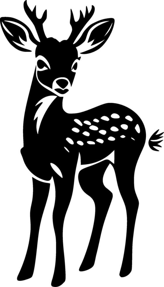 Deer, Black and White Vector illustration
