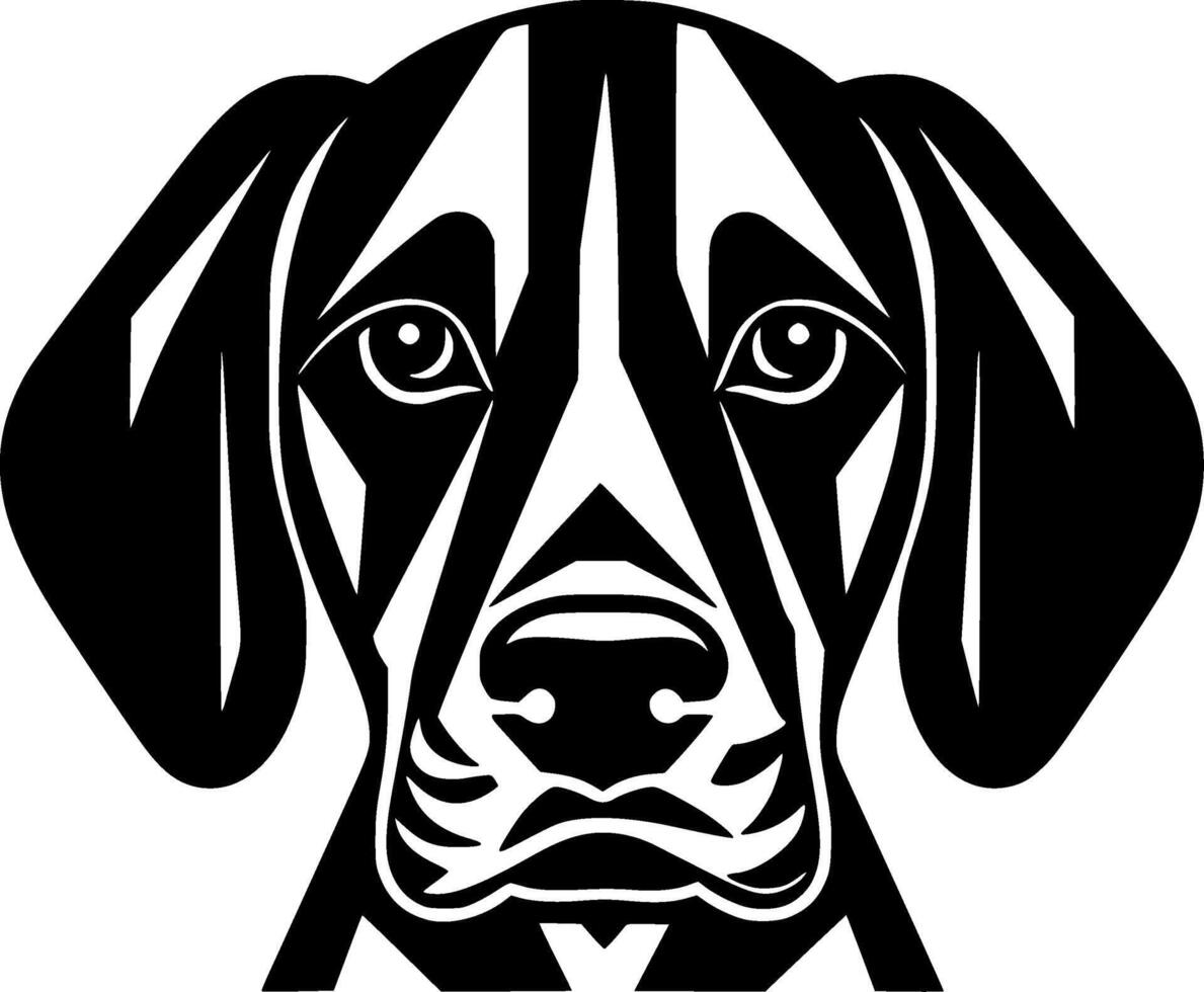 perro - negro y blanco aislado icono - vector ilustración