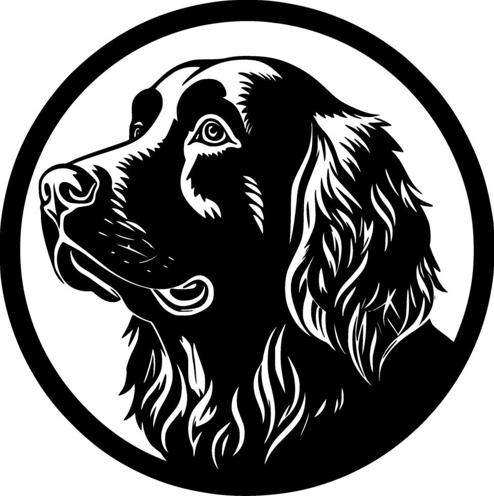 perro - negro y blanco aislado icono - vector ilustración