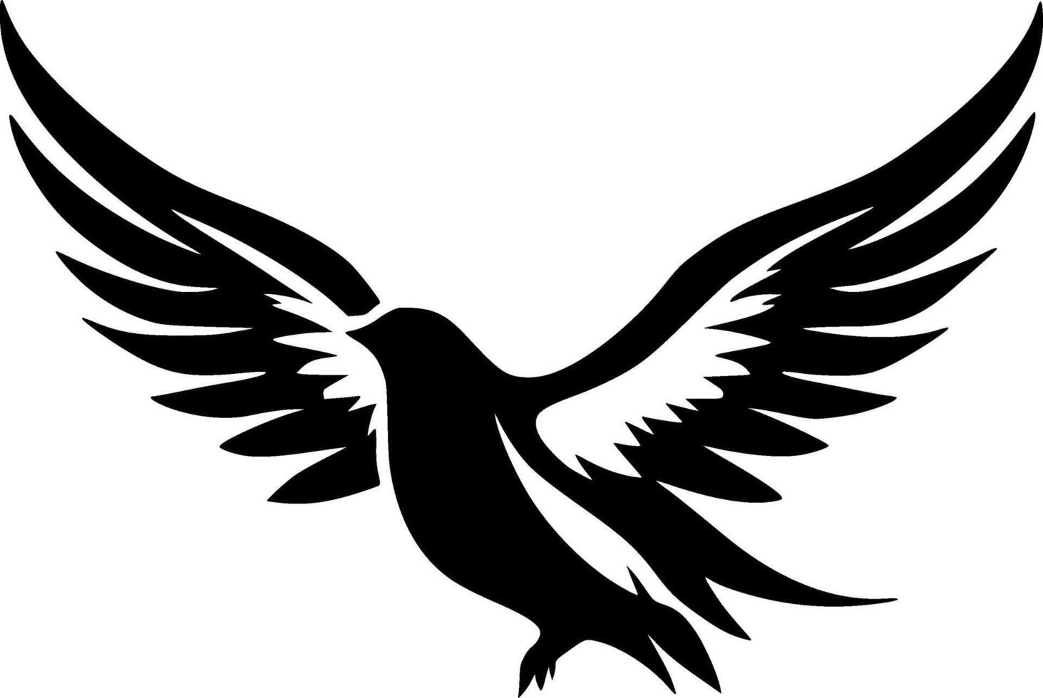 paloma pájaro, negro y blanco vector ilustración