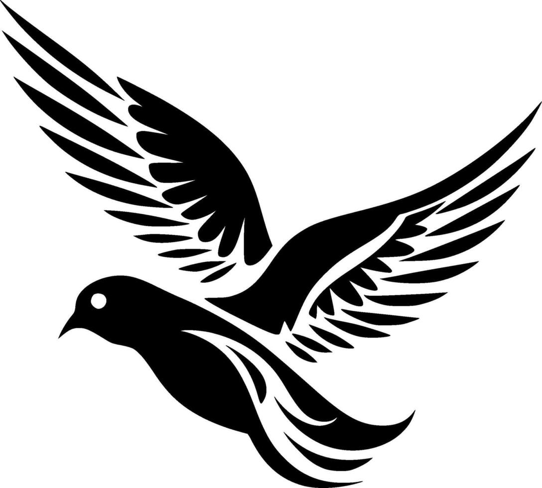 Dove, Black and White Vector illustration