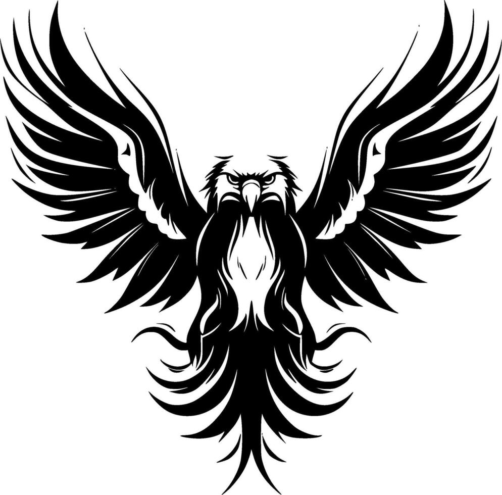 Eagle, Black and White Vector illustration