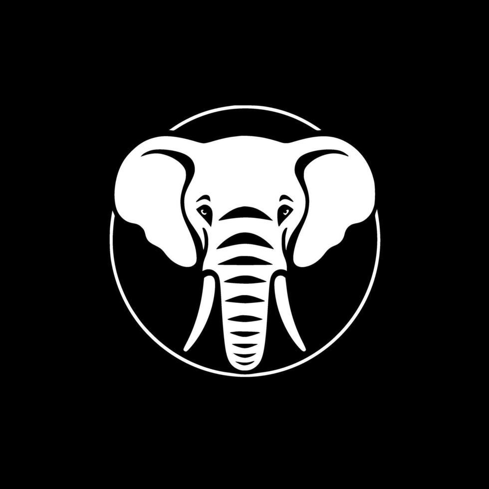 Elephant, Black and White Vector illustration