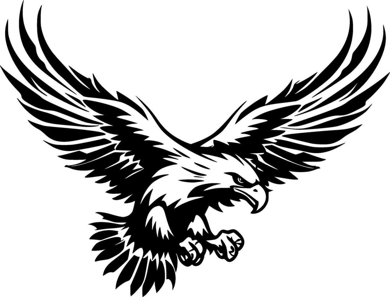 Eagle - Black and White Isolated Icon - Vector illustration